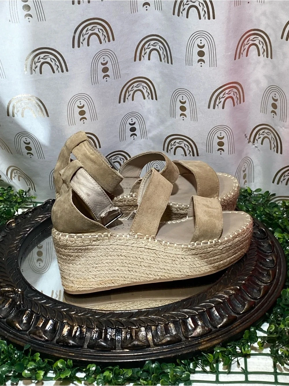 Coconuts by Matisse Tan Suede Espadrille Wedge Sandals